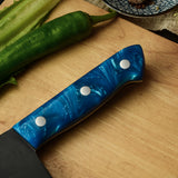 Forged Stainless Steel Blue Handle Household Chopping Kitchen Knives - Home & beyond co