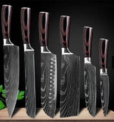 Home & Beyond Co carpenter's special kitchen knife set with 6 or 8 chef knives, ideal for cooking and food prep.