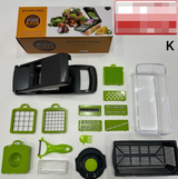 Home & Beyond Co 15-in-1 vegetable chopper with multiple blades and compartments for easy vegetable prep and storage.